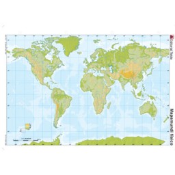 Hoja mapa mundo físico 24598