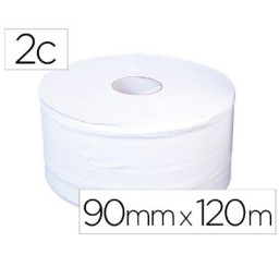 Papel higienico jumbo 2/c blanco-mandril de 62,5 mm.